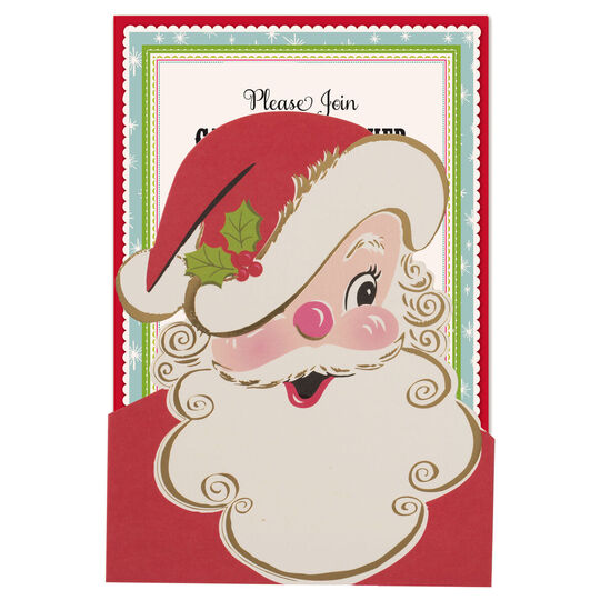 Santa Die-cut Pocket Invitations